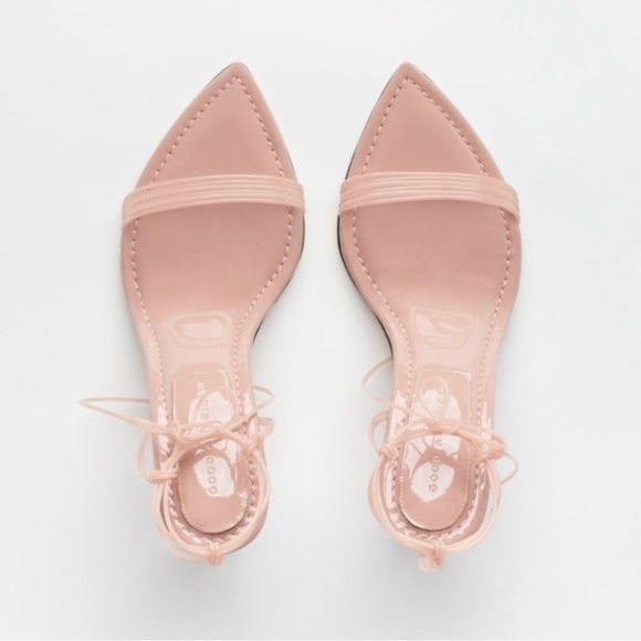 NIB Good American Heels Dusty Pink CINDER F*CKING RELLA WEDGE Size 6.5, 7.5 main image 3